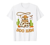 Retro Groovy Halloween Western Boo Haw Ghost Temporada Espeluznante Camiseta gráfica económica