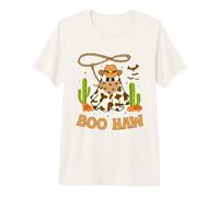 Retro Groovy Halloween Western Boo Haw Ghost Temporada Espeluznante Camiseta Premium