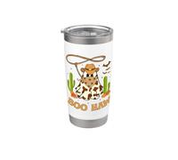 Retro Groovy Halloween Western Boo Haw Ghost Temporada espeluznante Vaso térmico de acero inoxidable de doble pared
