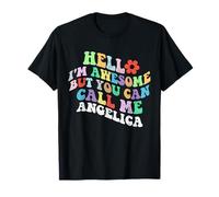 Retro Groovy Hola, soy increíble, pero puedes llamarme Angelica Camiseta