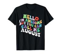 Retro Groovy Hola, soy increíble, pero puedes llamarme August Camiseta