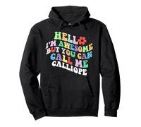 Retro Groovy Hola, soy increíble, pero puedes llamarme Calliope Sudadera con Capucha