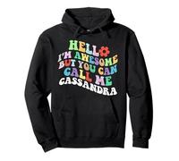 Retro Groovy Hola, soy increíble, pero puedes llamarme Cassandra Sudadera con Capucha