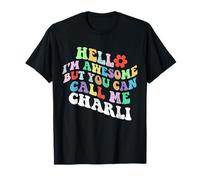 Retro Groovy Hola, soy increíble, pero puedes llamarme Charli Camiseta