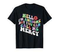 Retro Groovy Hola, soy increíble, pero puedes llamarme Mercy Camiseta