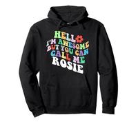 Retro Groovy Hola, soy increíble, pero puedes llamarme Rosie Sudadera con Capucha