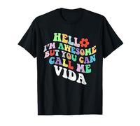 Retro Groovy Hola, soy increíble, pero puedes llamarme Vida Camiseta