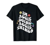 Retro Groovy Im Aggie Doing Aggie Things Funny Día de la Madre Camiseta