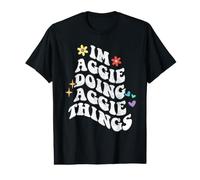 Retro Groovy Im Aggie Doing Aggie Things Funny Día de la Madre Camiseta gráfica económica