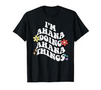 Retro Groovy Im Ahana Doing Ahana Things Funny Día de la Madre Camiseta gráfica económica