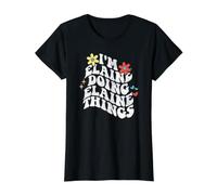 Retro Groovy Im Elaine Haciendo Elaine Cosas Divertidas Día de la Madre Camiseta gráfica económica, Mujer, Negro, S