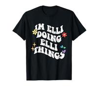 Retro Groovy Im Elli Doing Elli Things Funny Día de la Madre Camiseta