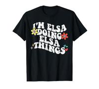 Retro Groovy Im Elsa Doing Elsa Things Funny Día de la Madre Camiseta gráfica económica