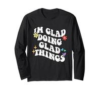 Retro Groovy Im Glad Doing Glad Things Funny Día de la Madre Manga Larga