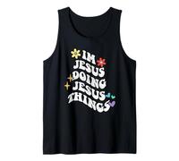 Retro Groovy Im Jesus Doing Jesus Things Funny Día de la Madre Camiseta sin Mangas