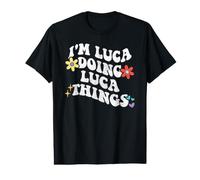 Retro Groovy Im Luca Doing Luca Things Funny Día de la Madre Camiseta gráfica económica