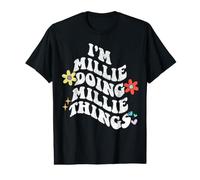 Retro Groovy Im Millie Haciendo Millie Cosas Divertidas Madre Camiseta gráfica económica