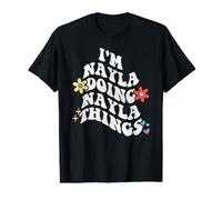 Retro Groovy Im Nayla Doing Nayla Things Funny Día de la Madre Camiseta gráfica económica