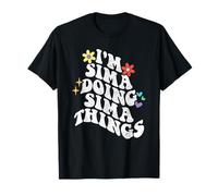 Retro Groovy Im SIMA Doing SIMA Things Funny Día de la Madre Camiseta