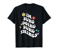 Retro Groovy Im Sung Doing Sung Things Funny Día de la Madre Camiseta gráfica económica, Hombre, Negro, M