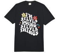 Retro Groovy Im Sylvia Doing Sylvia Things Funny Día de la Madre Comfort Colors Adult Heavyweight T-Shirt