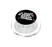 Retro Groovy Im Teresa Doing Teresa Things Funny Día de la Madre PopSockets PopGrip para MagSafe