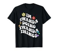 Retro Groovy Im Twanda Haciendo Twanda Cosas Divertidas Madre Camiseta gráfica económica