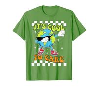 Retro Groovy It's Cool To Care Día de la Tierra 70s 80s Dabbing Kid Camiseta