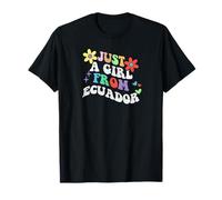 Retro Groovy Just A Girl From Ecuador Día de la Madre 2023 Camiseta