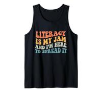 Retro Groovy Literacy es mi atasco y estoy aquí para difundirlo Camiseta sin Mangas