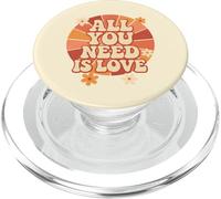 Retro Groovy Love is All Around 70s Vintage San Valentín PopSockets PopGrip para MagSafe