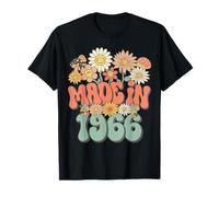 Retro Groovy Made In 1966 Floral Hippie Daisy 60th Birthday Camiseta