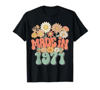 Retro Groovy Made In 1971 Floral Hippie Daisy 55th Birthday Camiseta