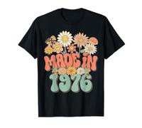 Retro Groovy Made In 1976 Floral Hippie Daisy 50th Birthday Camiseta
