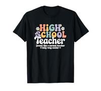 Retro Groovy Maestro de Secundaria Bienvenido de Vuelta a la Escuela Camiseta