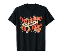 Retro Groovy My Immune System Is A Hoe Butterfly Disco Ball Camiseta