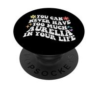 Retro Groovy Nunca Puedes Tener Demasiada Aurelia En Tu PopSockets PopGrip Adhesivo