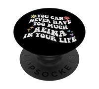 Retro Groovy Nunca Puedes Tener Demasiada Reina En Tu Vida PopSockets PopGrip Adhesivo