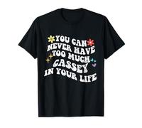 Retro Groovy Nunca Puedes Tener Demasiado Cassey en tu Vida Camiseta