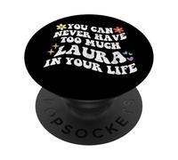Retro Groovy Nunca Puedes Tener Demasiado LAURA En Tu Vida PopSockets PopGrip Adhesivo