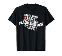 Retro Groovy Odio ser Sexy Pero Soy de Washington Girl Camiseta