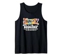 Retro Groovy Profesor de Historia Estudios Sociales De Regreso A Camiseta sin Mangas