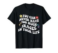 Retro Groovy Que Nunca Puedes Tener Demasiado Rastro en tu Vida Camiseta gráfica económica