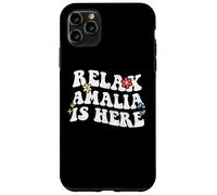 Retro Groovy Relax Amalia está aquí Divertido Nombre del Día de la Madre Carcasa para iPhone 11 Pro MAX