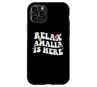 Retro Groovy Relax Amalia está aquí Divertido Nombre del Día de la Madre Carcasa para iPhone 11 Pro