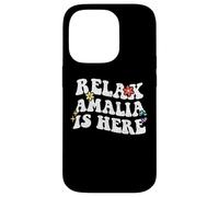 Retro Groovy Relax Amalia está aquí Divertido Nombre del Día de la Madre Carcasa para iPhone 14 Pro