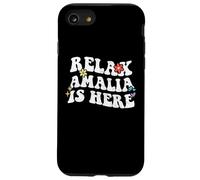 Retro Groovy Relax Amalia está aquí Divertido Nombre del Día de la Madre Carcasa para iPhone SE (2020) / 7/8