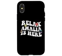 Retro Groovy Relax Amalia está aquí Divertido Nombre del Día de la Madre Carcasa para iPhone X/XS