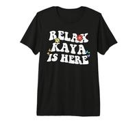 Retro Groovy Relax KAYA Is Here Funny Nombre del Día de la Madre Camiseta Premium
