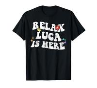 Retro Groovy Relax Luca Is Here Funny Nombre del Día de la Madre Camiseta
